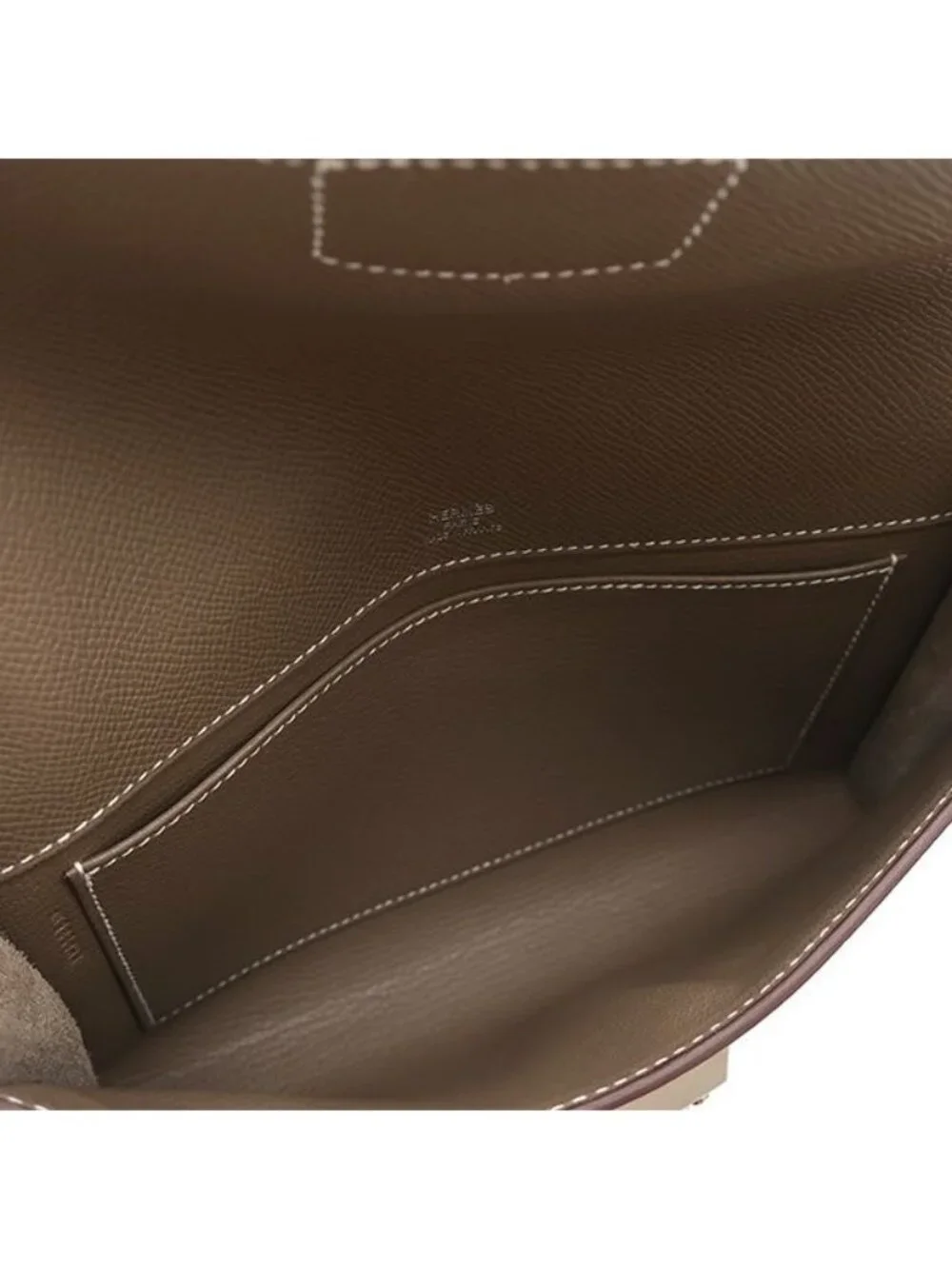 Hermes Clutch Sac a Depeche 24 Veau Epsom Etoupe Silver